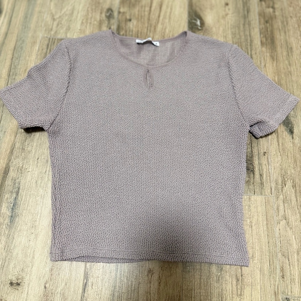 Zara Women's Size Medium Textured Taupe Crop Top